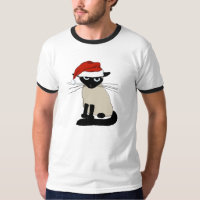 Le père noël siamois - Noël drôle de chat de Noël
