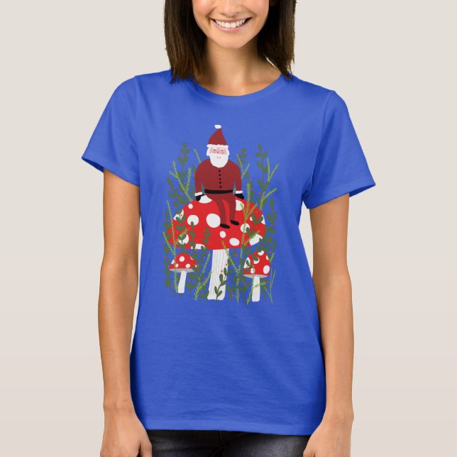 T-shirt Le Père Noël sur le Noël des champignons magiques (Devant)