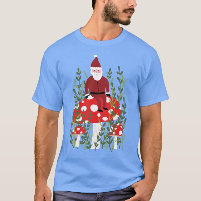 T-shirt Le Père Noël sur le Noël des champignons magiques (Devant)