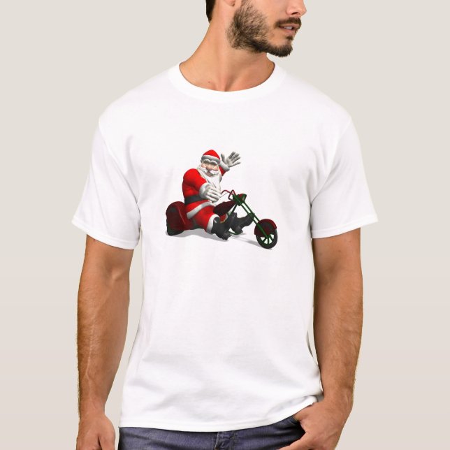 T-shirt Le père noël sur le tricycle (Devant)