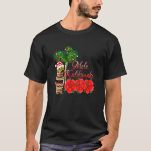 T-shirt Le Père Noël Tiki Mele Kalikimaka Noël À Hawa