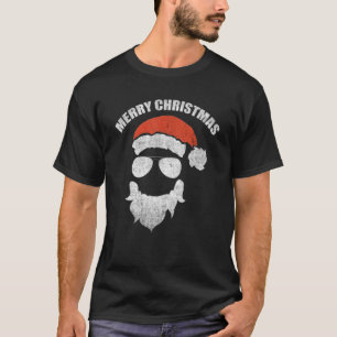 T-shirt Le Père Noël Visage Lunettes de soleil avec barbe 