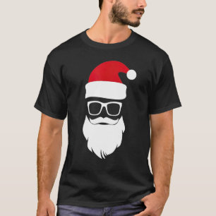 T-shirt Le Père Noël Visage Lunettes de soleil avec barbe