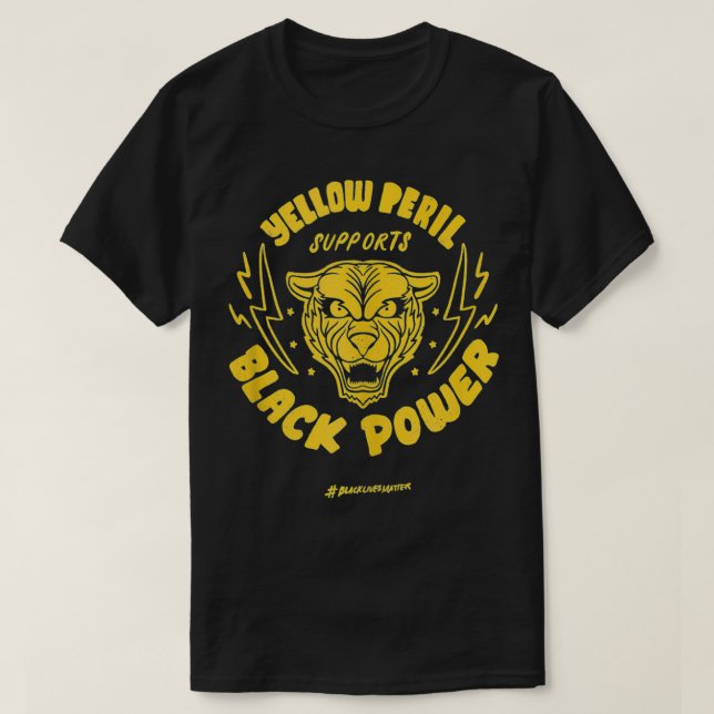 T-shirt Le péril jaune prend en charge la puissance noire (Design devant)