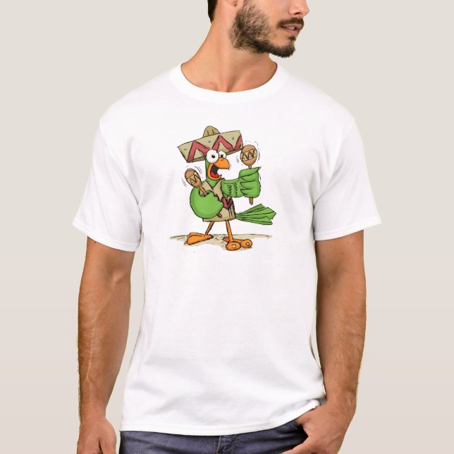 T-shirt Le perroquet avec Maracas (Devant)