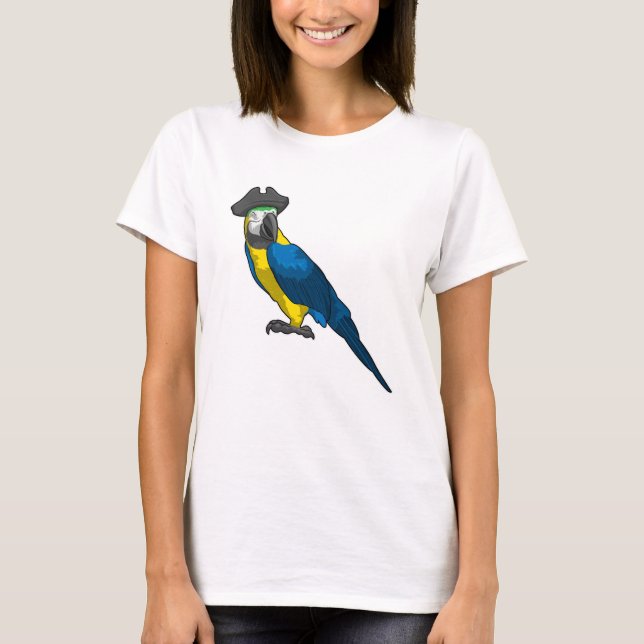 T-shirt Le perroquet comme pirate avec Casquette (Devant)