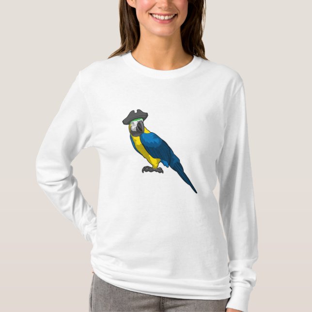 T-shirt Le perroquet comme pirate avec Casquette (Devant)