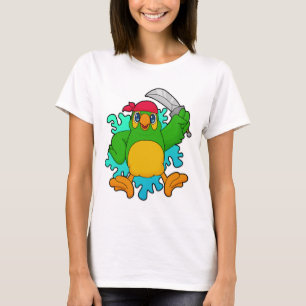 T-shirt Le perroquet comme pirate avec épée