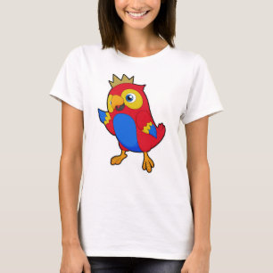 T-shirt Le perroquet comme roi avec la couronne
