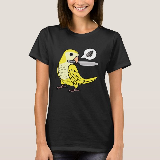 T-shirt Le Perroquet De Couteau Veut Des Graines I Jaune L (Devant)