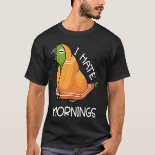 T-shirt Le perroquet fatigué déteste les matinées I Jaune 