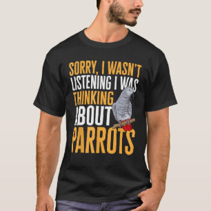 T-shirt Le perroquet gris africain qui pense aux perroquet