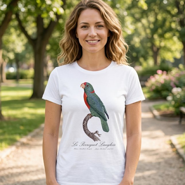 T-shirt Le Perroquet Langlois de Jacques Barraband (Le Perroquet Langlois by Jacques Barraband. Women Basic White T-Shirt)