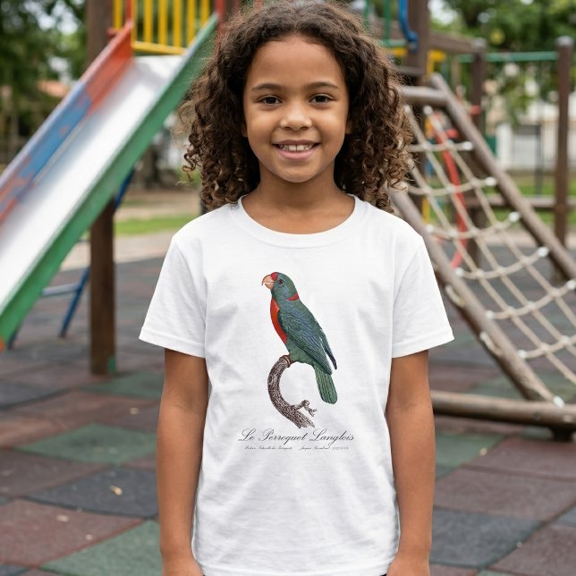T-shirt Le Perroquet Langlois de Jacques Barraband (Le Perroquet Langlois by Jacques Barraband. Girl Basic White T-Shirt)