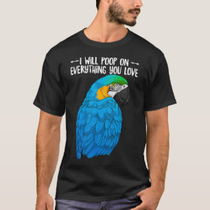 T-shirt Le Perroquet Macaw Bleu Et Jaune Pointera Sur Tout