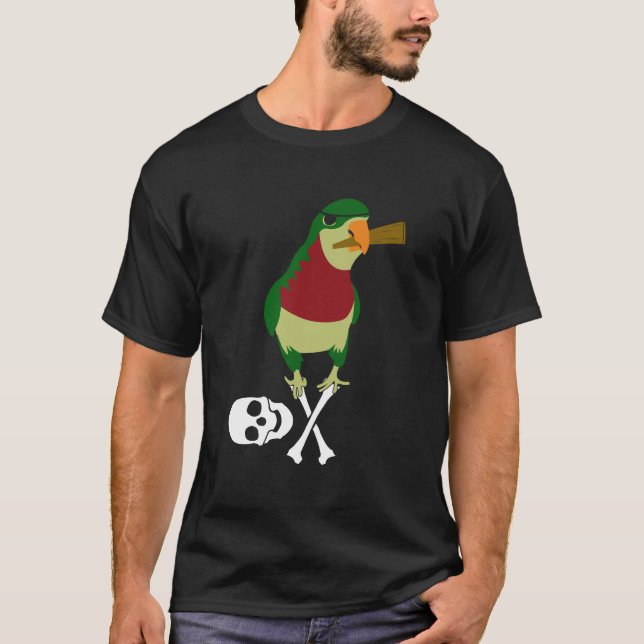 T-shirt Le perroquet renverse le pirate (Devant)