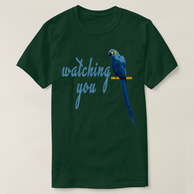 T-shirt Le perroquet vous regarde bleu (Design devant)