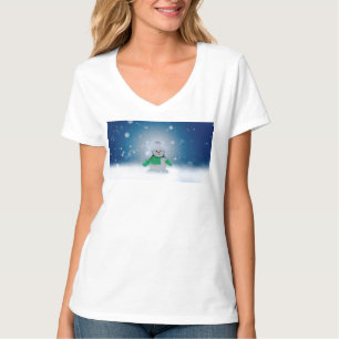 T-shirt Le personnage de bonhomme de neige de Noël adorabl