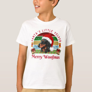 T-shirt Le petit aboyeur du Père Noël, drôle de Dachshund