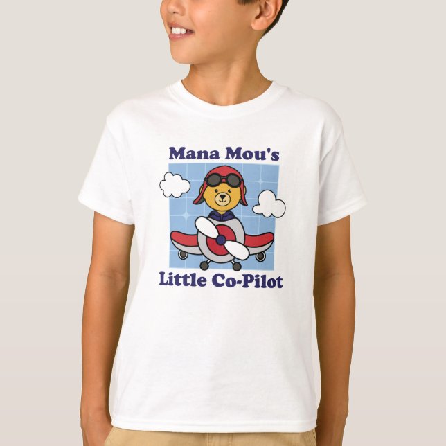 T-shirt Le petit copilote de Mana Mou - mignon avion (Devant)