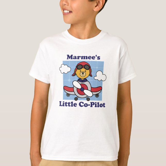 T-shirt Le petit copilote de Marmee - adorable avion (Devant)
