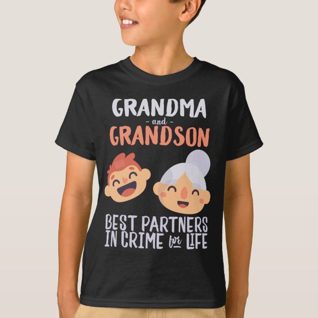 T-shirt Le petit-fils de grand-maman partners - dedans - (Devant)