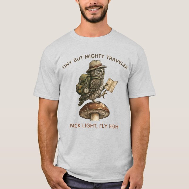 T-shirt "Le Petit Globetrotteur" - Tee Pygmy Owl Explorer (Devant)