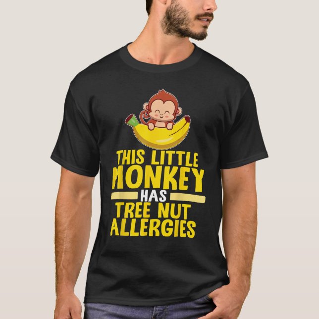 T-shirt Le Petit Singe A Des Allgies De Noix D'Arbre (Devant)