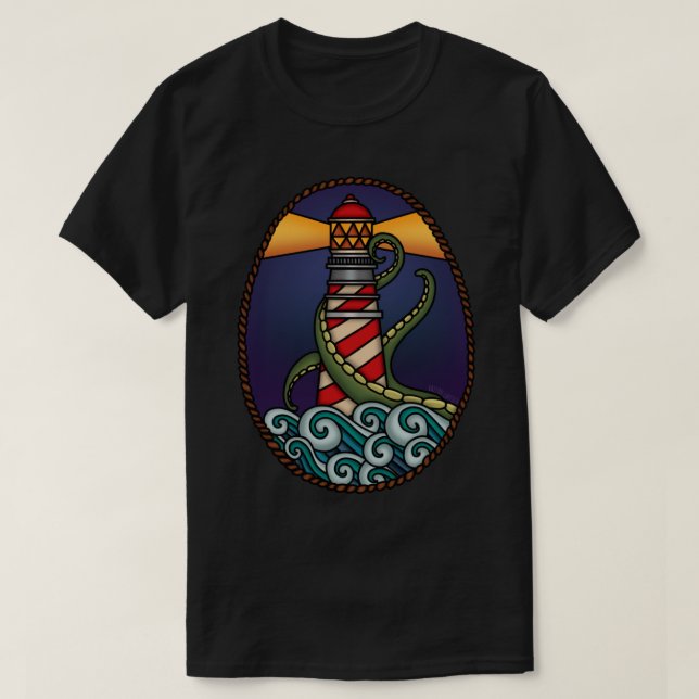 T-shirt Le phare _amp_ Le Kraken (Design devant)