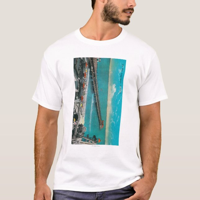 T-shirt Le pilier et la plage et Long Beach (Devant)