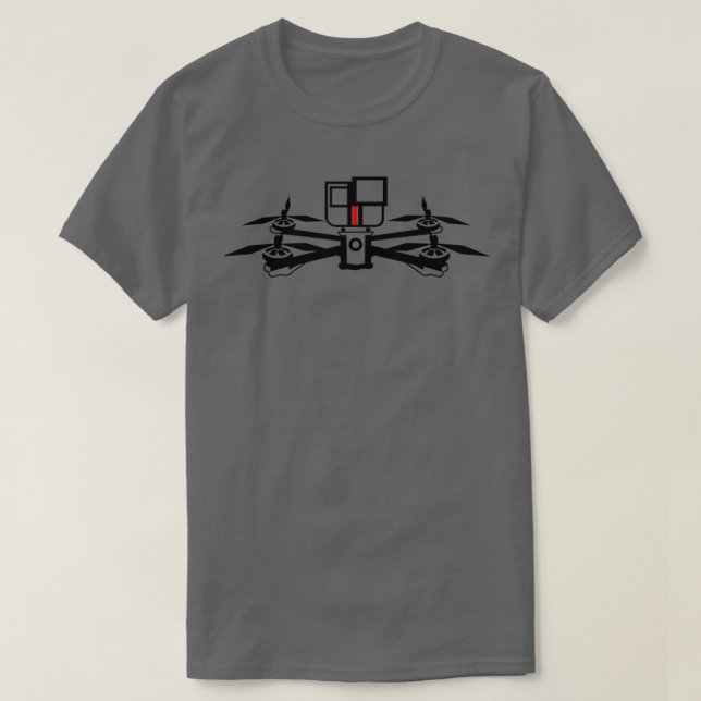T-shirt Le pilote de drone FPV noir quad doit avoir (Design devant)