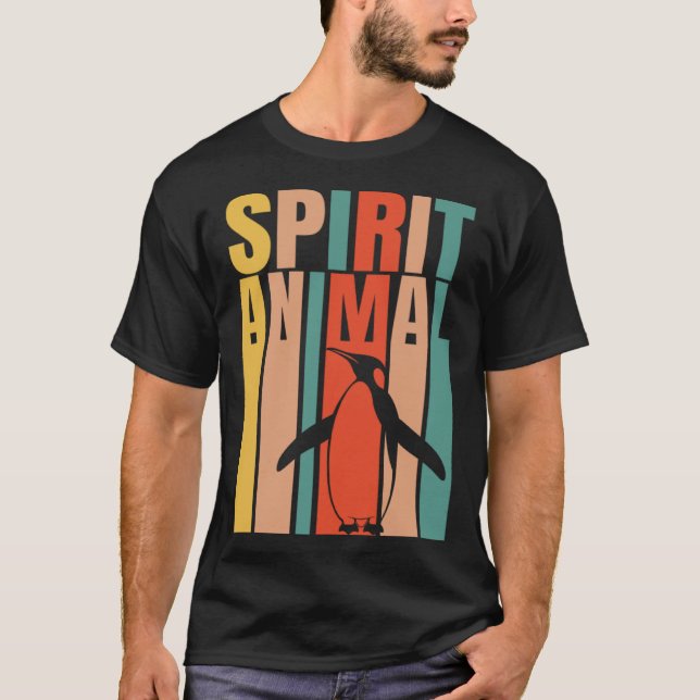 T-shirt Le pingouin est mon esprit animal rétro (Devant)