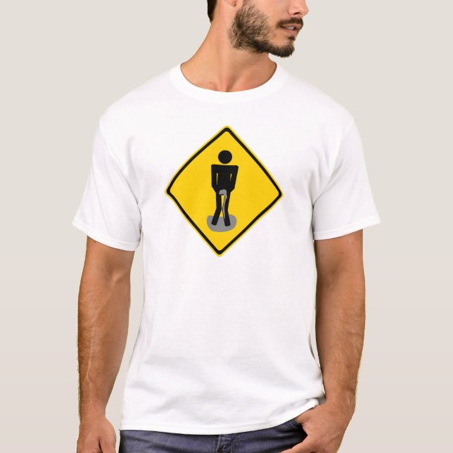 T-shirt Le pipi halète le panneau routier (Devant)