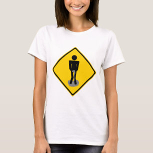 T-shirt Le pipi halète le panneau routier