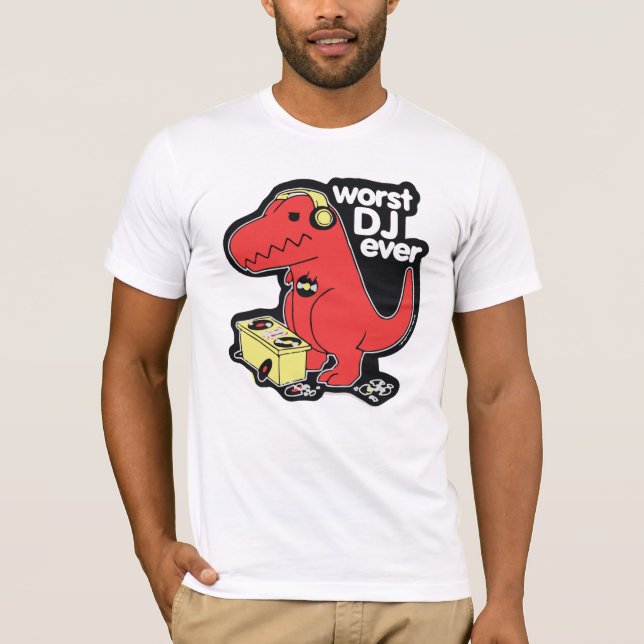 T-shirt Le pire DJ jamais T-Rex (Devant)