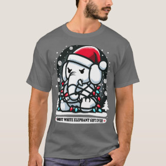 T-shirt Le Pire Don D'Éléphant Blanc Jamais À Noël Lig