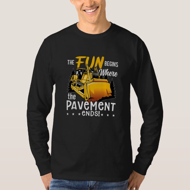 T-shirt Le plaisir commence chantier de construction de vé (Devant)