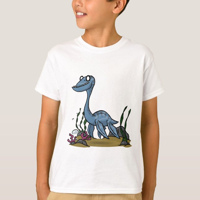 T-shirt Le Plesiosaurus badine la chemise (Devant)