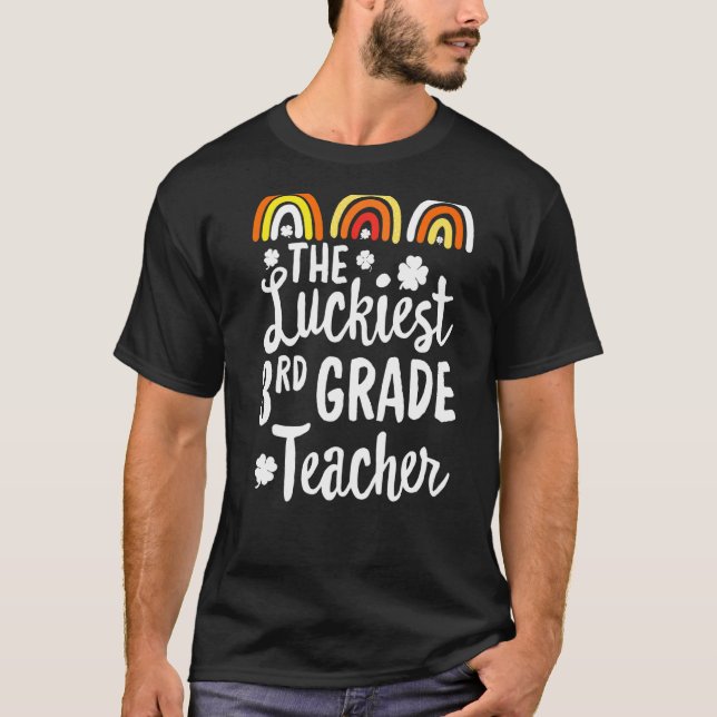 T-shirt Le plus chanceux enseignant de 3e année St Patrick (Devant)