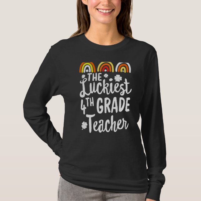 T-shirt Le plus chanceux enseignant de 4e année St Patrick (Devant)