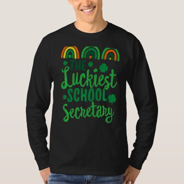 T-shirt Le plus chanceux secrétaire d'école St Patrick's D (Devant)