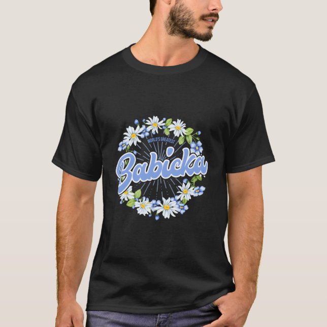 T-shirt Le Plus Grand Cadeau Babicka Du Monde Gra Slovaque (Devant)