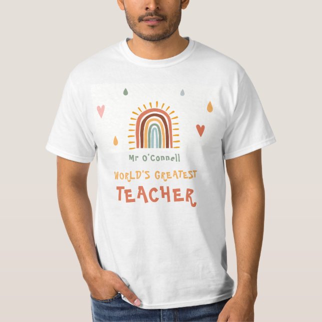 T-shirt Le plus grand cadeau d'enseignant du monde Boho ar (Devant)