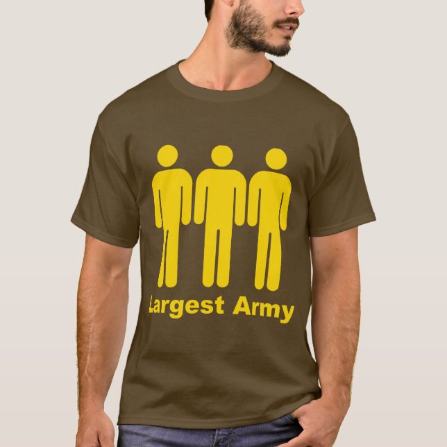 T-shirt Le plus grand jaune d'armée (Devant)