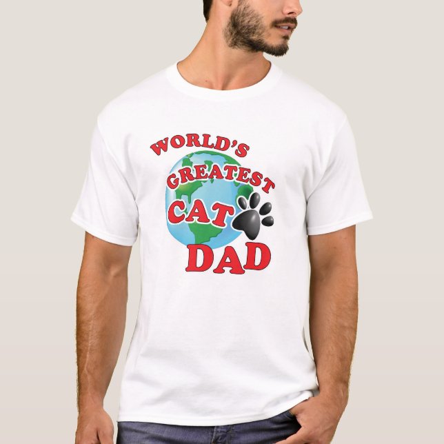 T-shirt Le plus grand papa de patte du chat du monde (Devant)