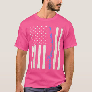T-shirt Le Plus Grand Papa De Pêche Du Monde Drapeau Drape