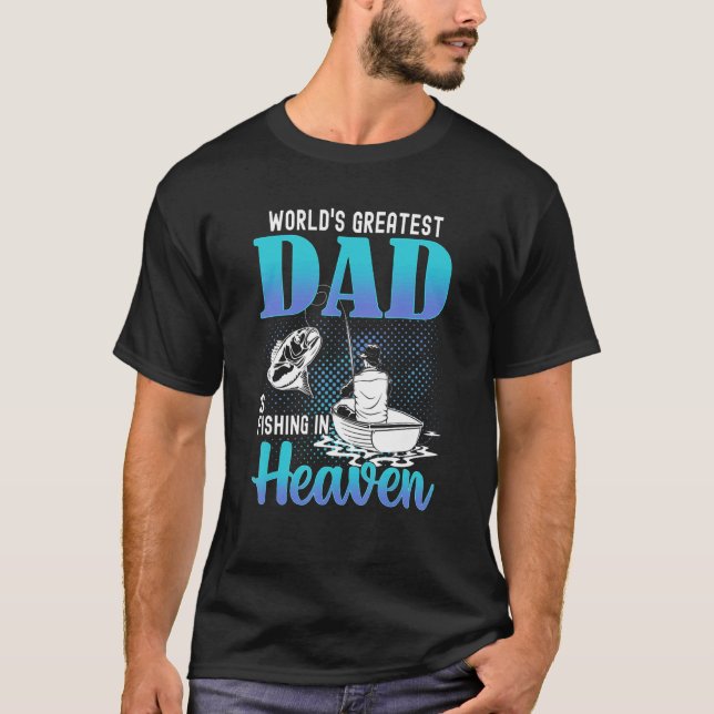 T-shirt Le plus grand papa du monde pêche dans le paradis  (Devant)
