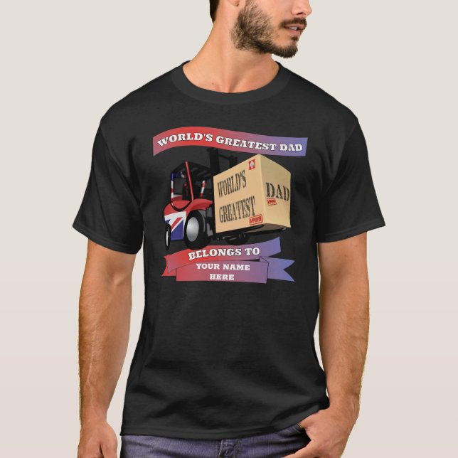 T-shirt Le plus grand papa du monde personnalisé Royaume-U (Devant)