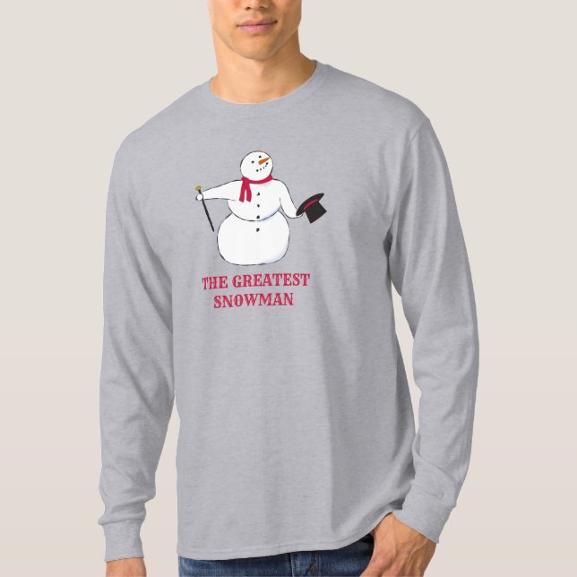 T-shirt le plus grand Snowman à manches longues (Devant)