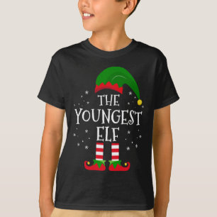T-shirt Le plus jeune Elf Xmas Correspondant Famille de No